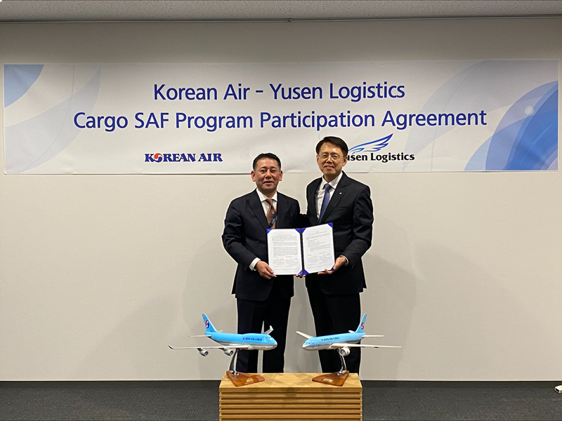 Korean Air to expand cargo SAF program with Yusen Logistics