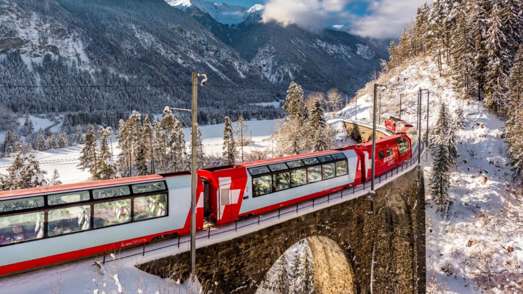 SBB takes skiers from around the world to the Swiss Alps