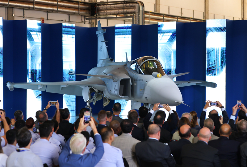 Embraer & Saab unveiled the first Gripen E fighter produced in Brazil